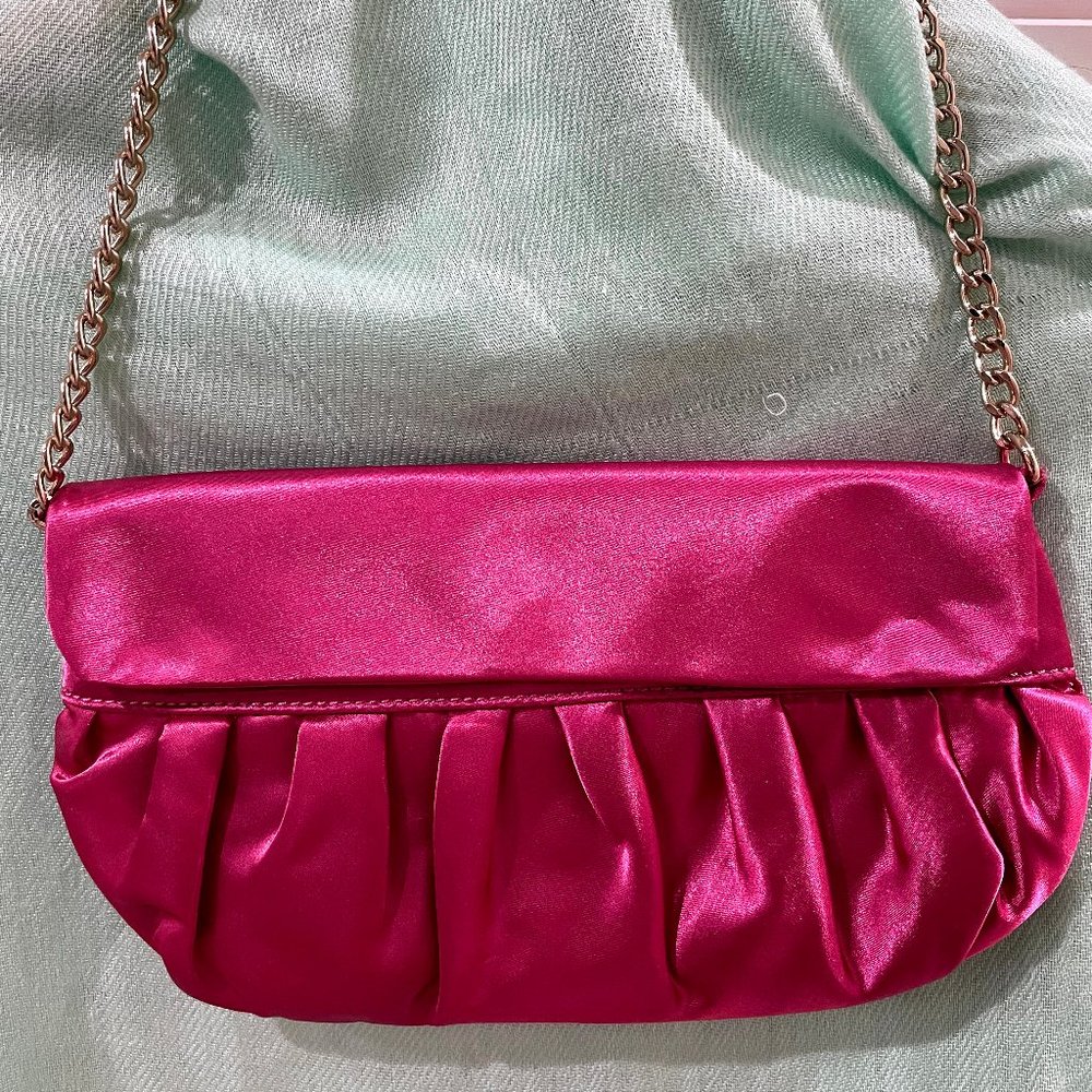 Pink Satin Ann Taylor Loft Clutch